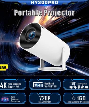 Mini Projector HY300 Pro Wifi 6 BT5.0 With Android 11.0 OS